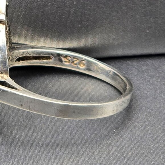 Sterling Silver 925 Lab Created Pear Cut White Sapphire Ring Size 6 Signed CA - Picture 8 of 14